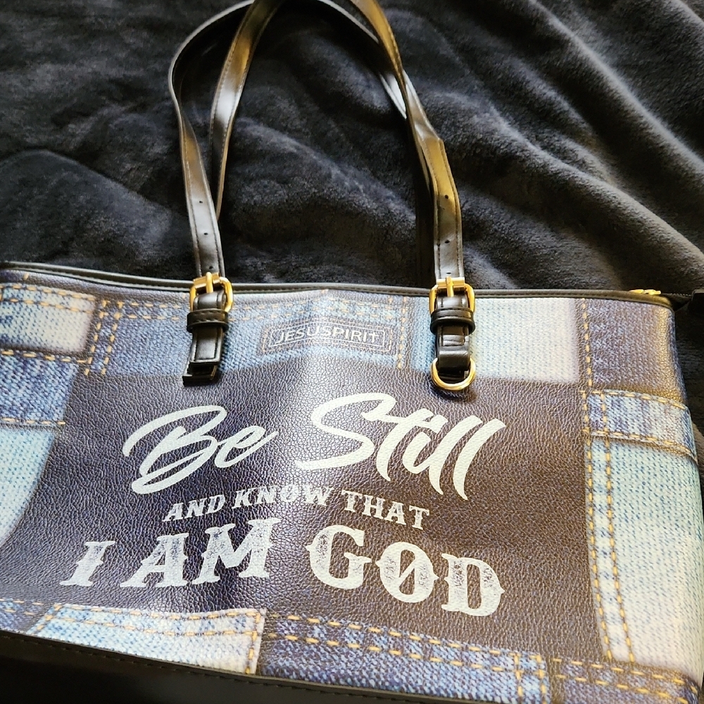 Inspirational Tote Bag with Black Handles